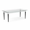 Lesro Siena Lounge Reception Coffee Table 40x20in Glass Top, Black SN0840